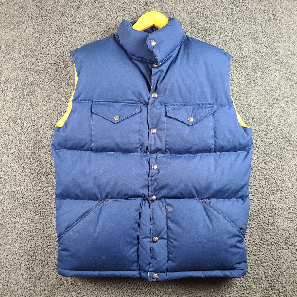 Vintage The North Face Puffer Vest Navy Blue Made in USA Down Filled Mens XL